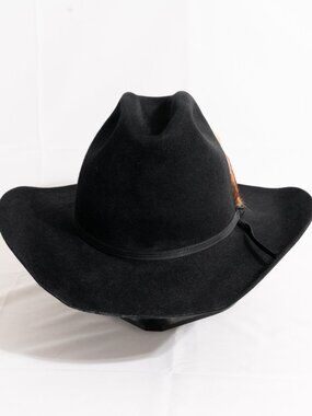 Vintage 70s Stetson (4X) - Beaver Cowboy Hat - Size: 7 1/8 - Color: Black